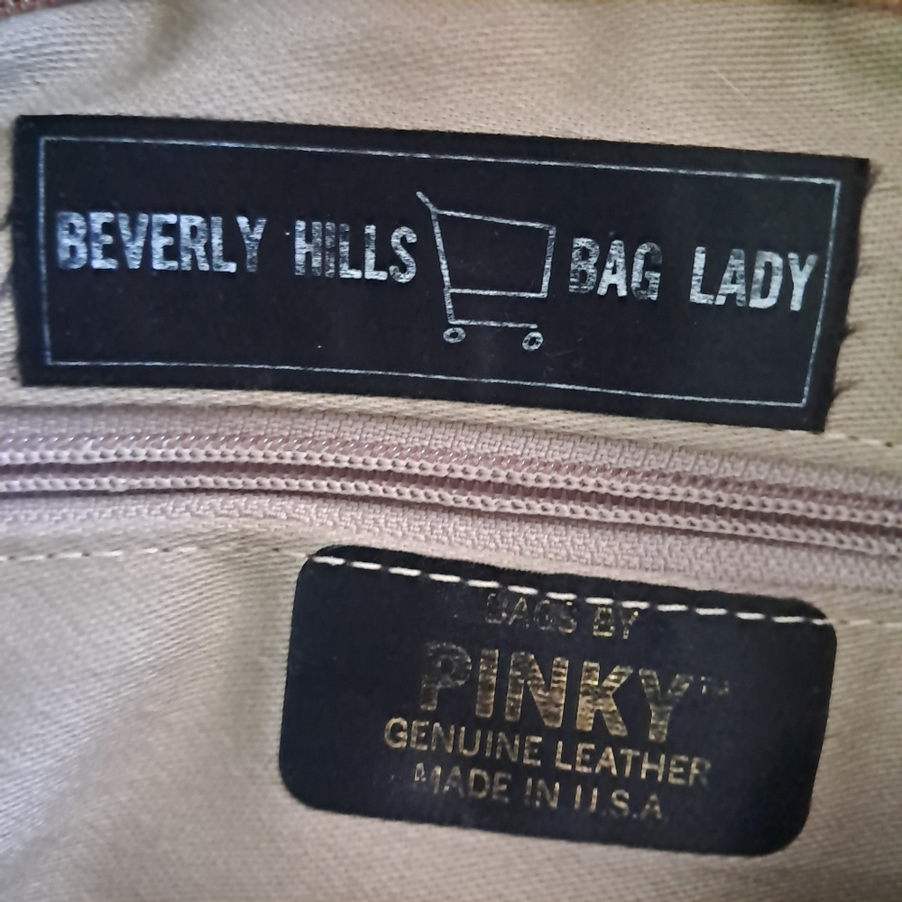 Pinky Vintage Handbag Beverly Hills Bag Lady Croc Embossed Leather Pastels Beaut - Picture 9 of 11